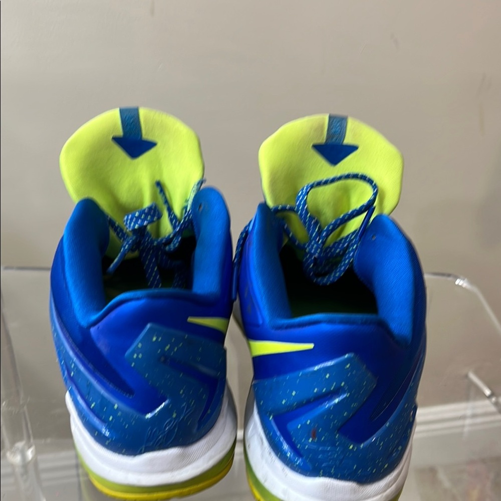LeBron James Nike Men Blue and Yellow Sneakers with Padded Ankle Support - Picture 9 of 13